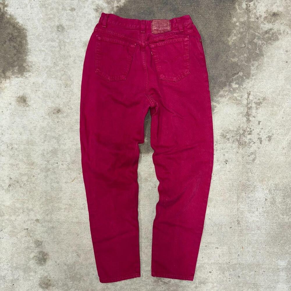 Vintage y2k levis strauss denim over dyed red 90s jeans